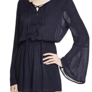 Brand of gypsies long sleeve romper dark navy size S